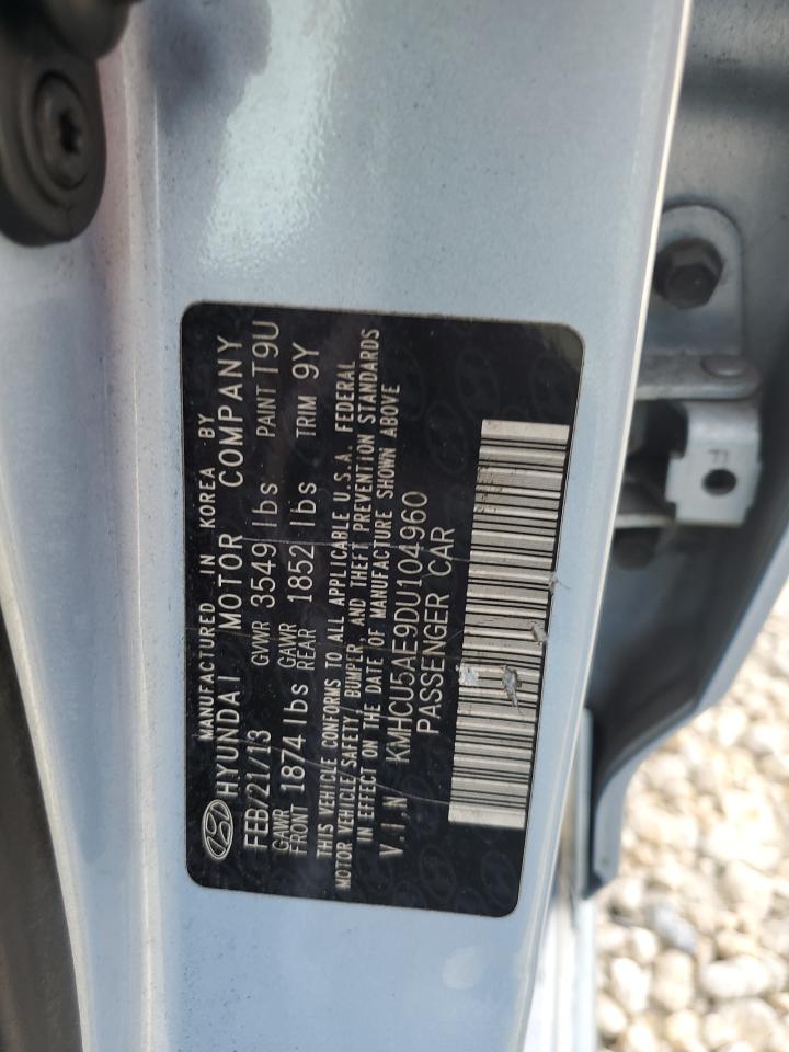 2013 Hyundai Accent Gls VIN: KMHCU5AE9DU104960 Lot: 71482835