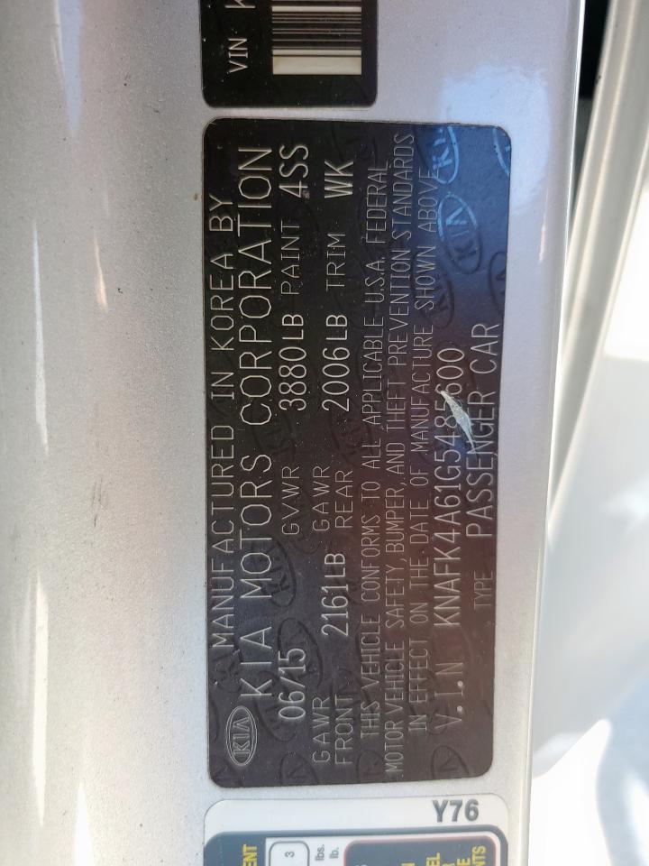 2016 Kia Forte Lx VIN: KNAFK4A61G5485600 Lot: 80543005