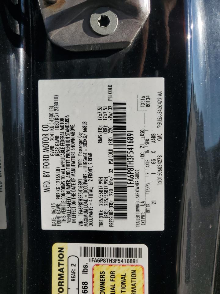 2015 Ford Mustang VIN: 1FA6P8TH3F5416891 Lot: 80433255