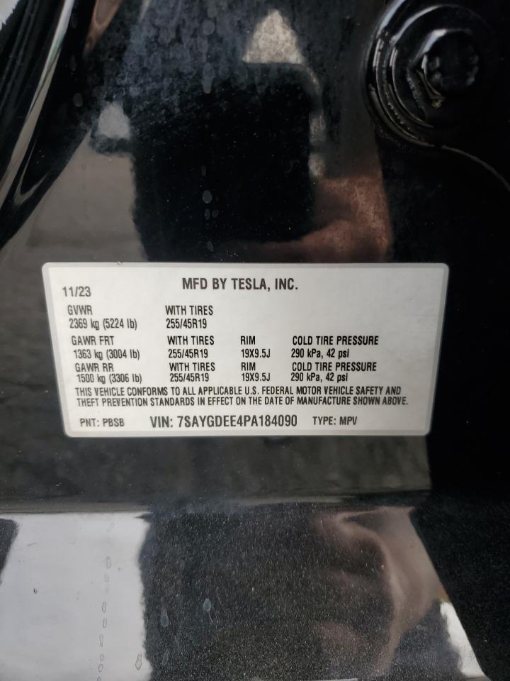 2023 Tesla Model Y VIN: 7SAYGDEE4PA184090 Lot: 80556985