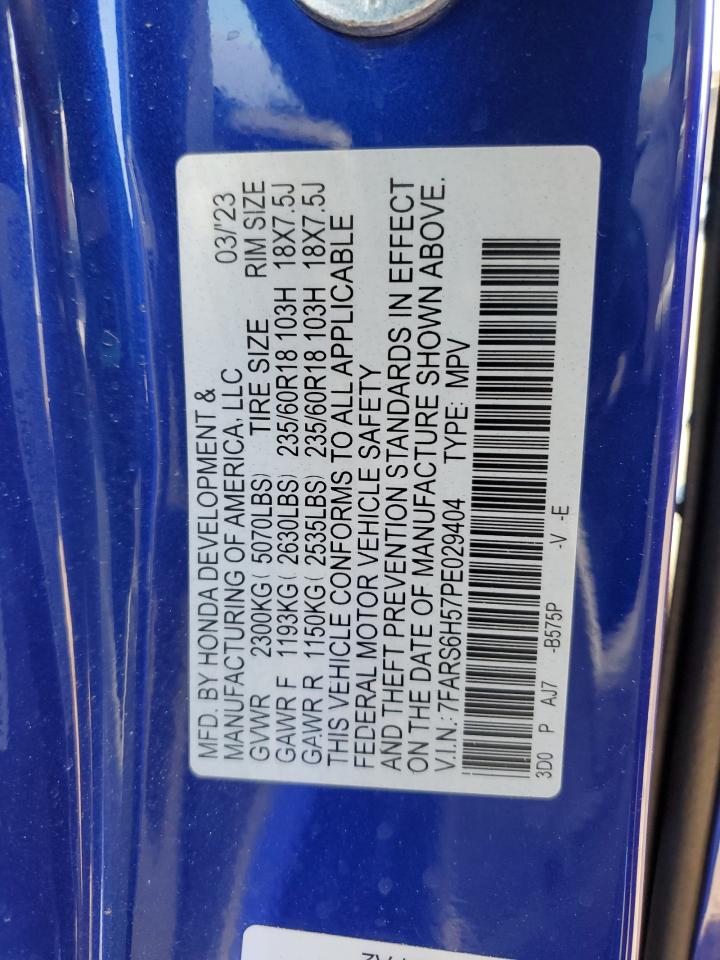 2023 Honda Cr-V Sport VIN: 7FARS6H57PE029404 Lot: 86155755