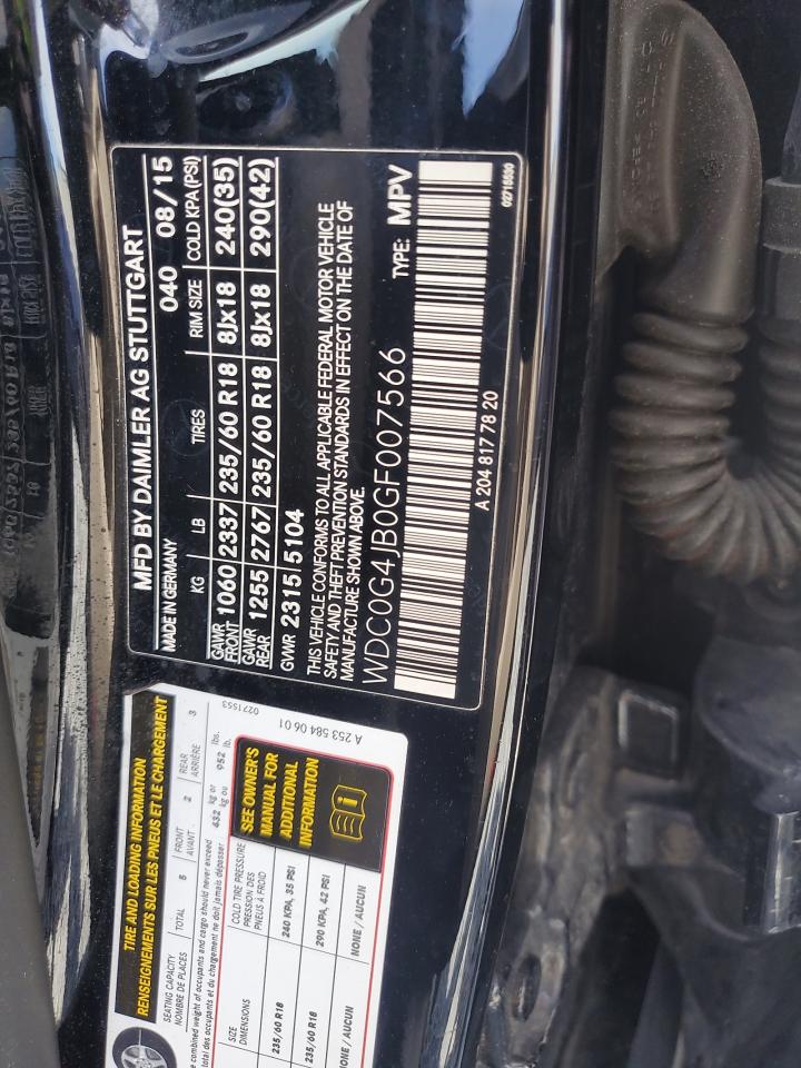 2016 Mercedes-Benz Glc 300 VIN: WDC0G4JB0GF007566 Lot: 71877725