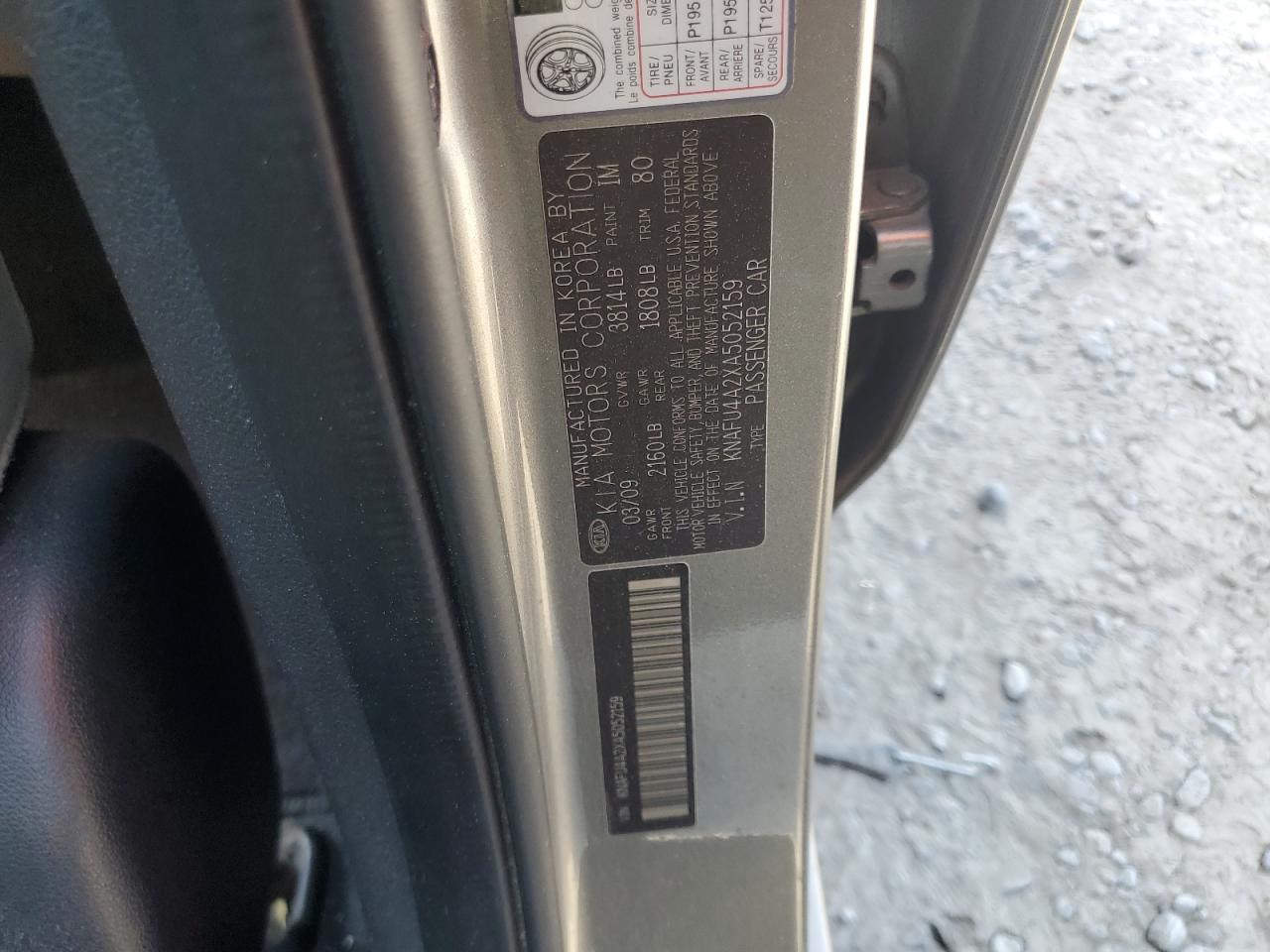 2010 Kia Forte Ex VIN: KNAFU4A2XA5052159 Lot: 81286225