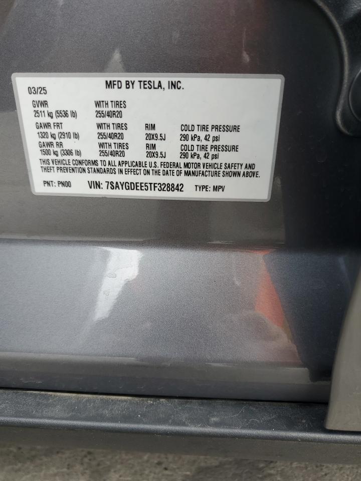 2026 Tesla Model Y VIN: 7SAYGDEE5TF328842 Lot: 84626895