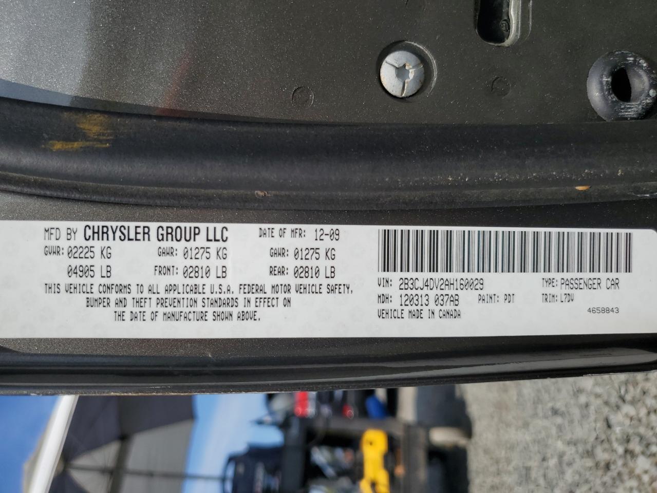 2010 Dodge Challenger Se VIN: 2B3CJ4DV2AH160029 Lot: 80836305