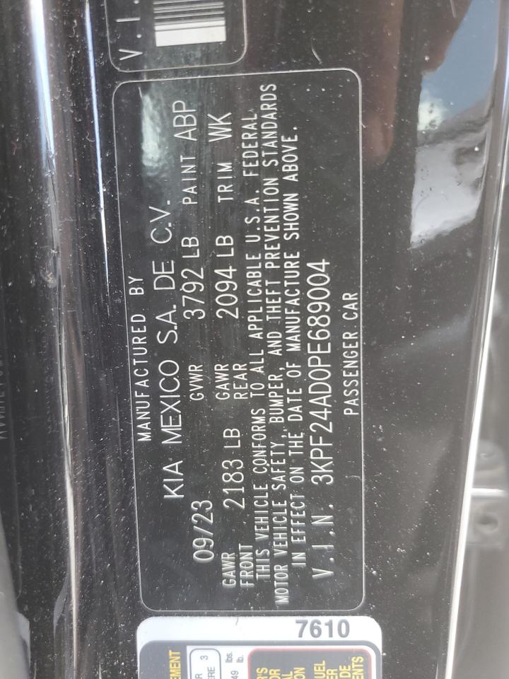 2023 Kia Forte Lx VIN: 3KPF24AD0PE689004 Lot: 81860025