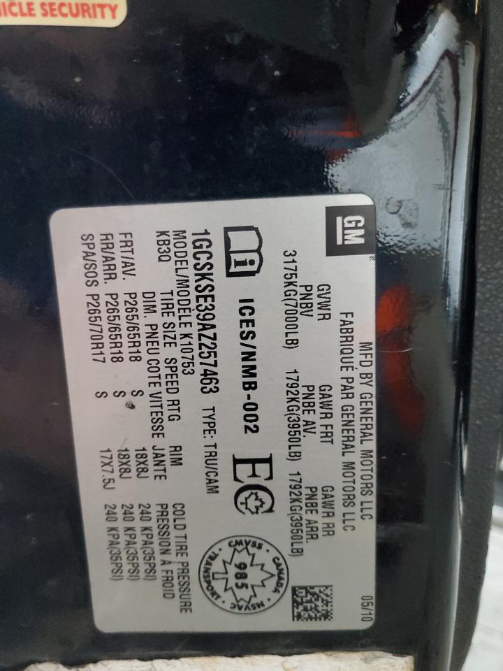 2010 Chevrolet Truck Slvrdo 1500 E C 4X4 VIN: 1GCSKSE39AZ257463 Lot: 81235775