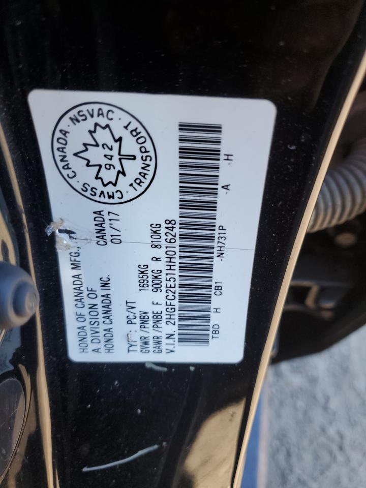 2017 Honda Civic Lx VIN: 2HGFC2E51HH016248 Lot: 84604955