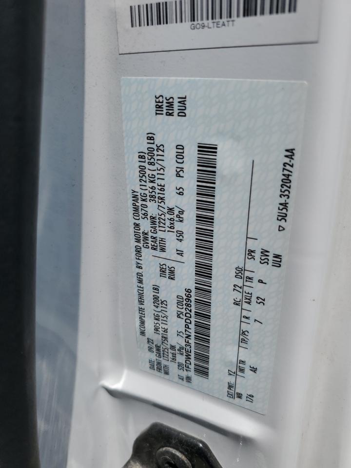 2023 Ford Econoline E350 Super Duty Cutaway Van VIN: 1FDWE3FN7PDD28966 Lot: 82121145