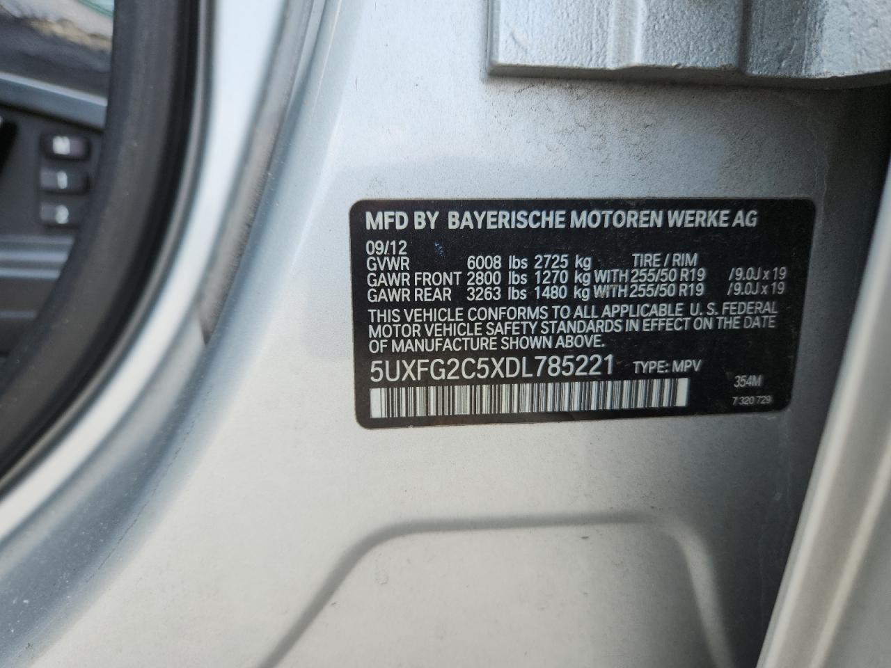 2013 BMW X6 xDrive35I VIN: 5UXFG2C5XDL785221 Lot: 81295385