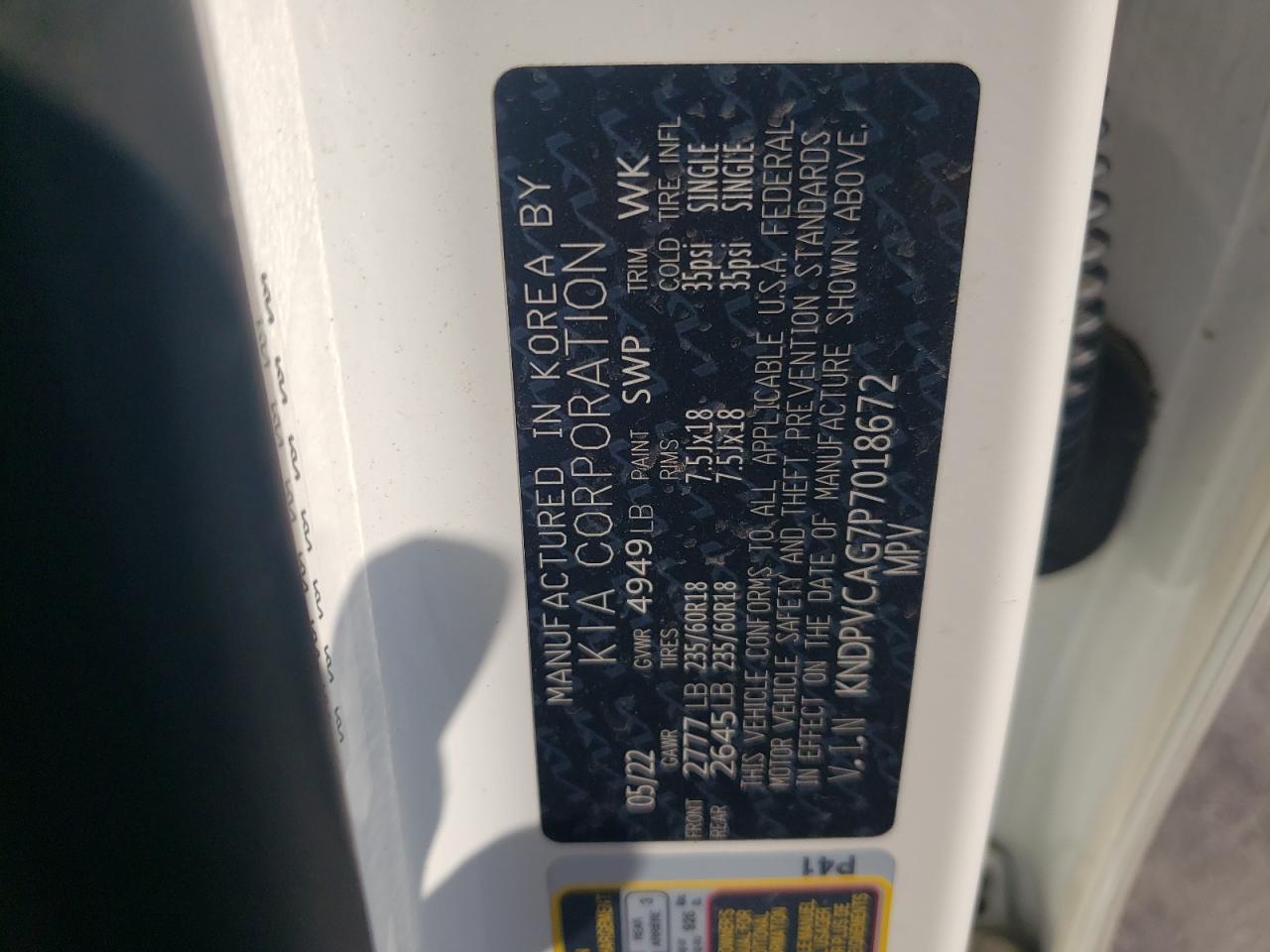 2023 Kia Sportage Ex VIN: KNDPVCAG7P7018672 Lot: 80054195