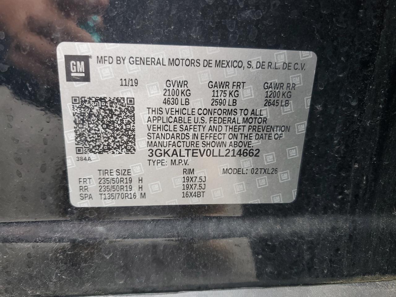 2020 GMC Terrain Sle VIN: 3GKALTEV0LL214662 Lot: 81830675