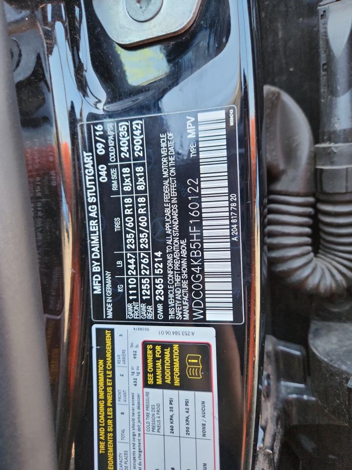 2017 Mercedes-Benz Glc 300 4Matic VIN: WDC0G4KB5HF160122 Lot: 81293435