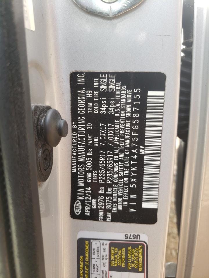 2015 Kia Sorento Lx VIN: 5XYKT4A75FG587155 Lot: 80924005