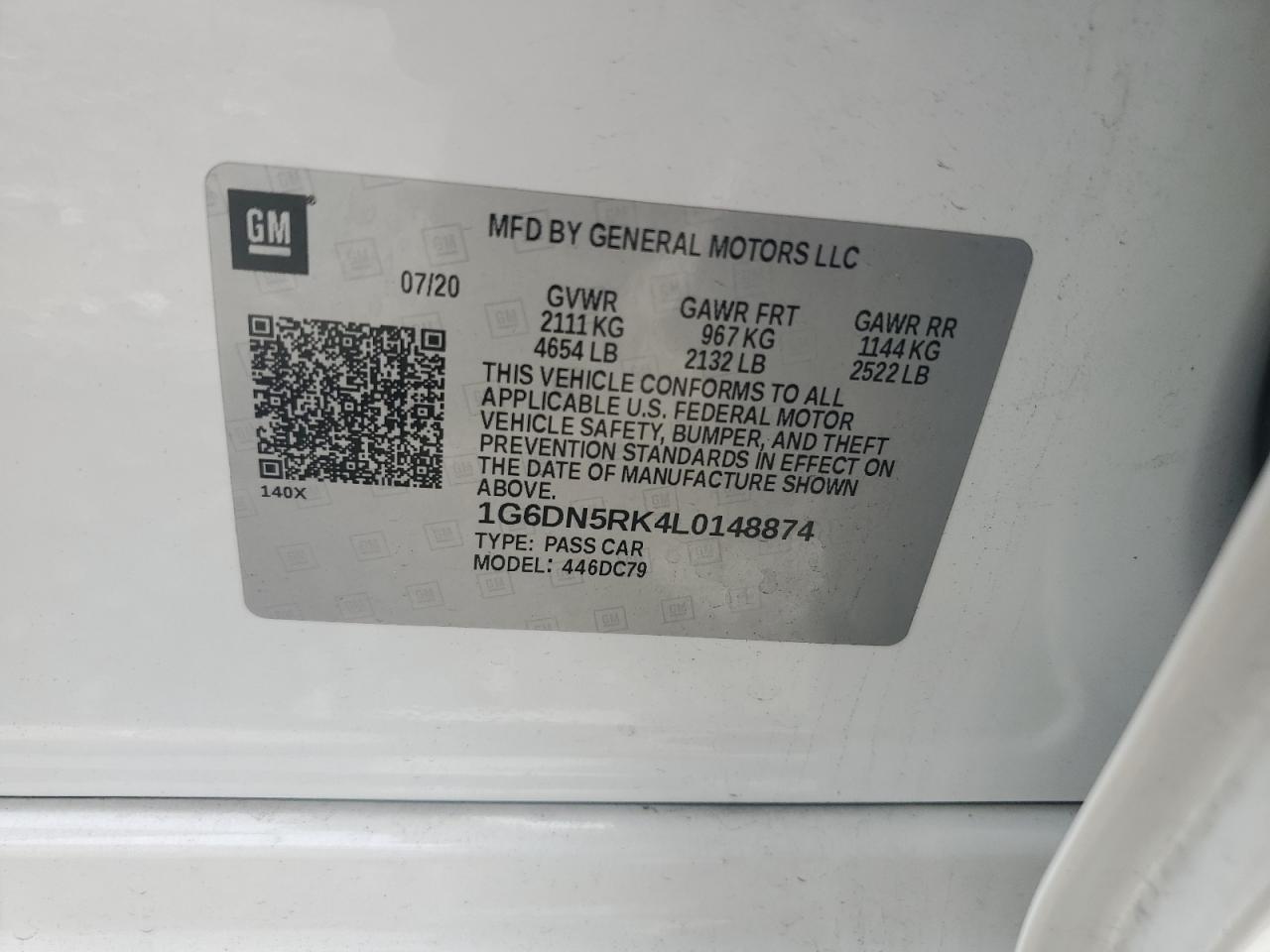 2020 Cadillac Ct5 Premium Luxury VIN: 1G6DN5RK4L0148874 Lot: 71453085