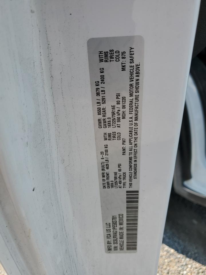 2023 Ram Promaster 1500 1500 Standard VIN: 3C6LRVAG1PE583781 Lot: 70925315