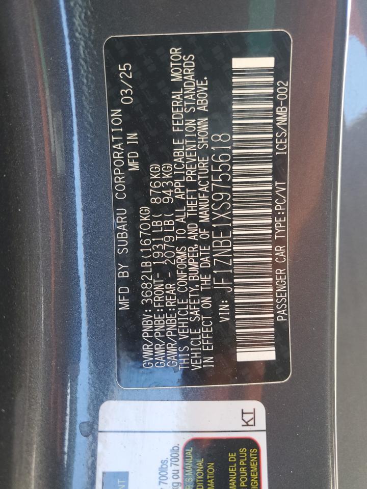 2025 Toyota Gr 86 Premium VIN: JF1ZNBE1XS9755618 Lot: 72029775