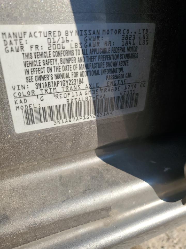 2016 Nissan Sentra S VIN: 3N1AB7AP1GY223184 Lot: 71591035