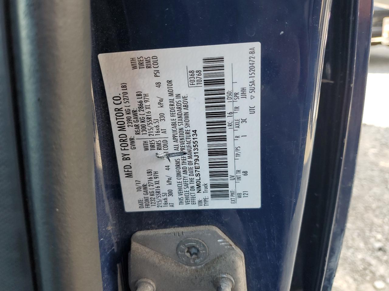 2018 Ford Transit Connect Xl VIN: NM0LS7E79J1355134 Lot: 68098395