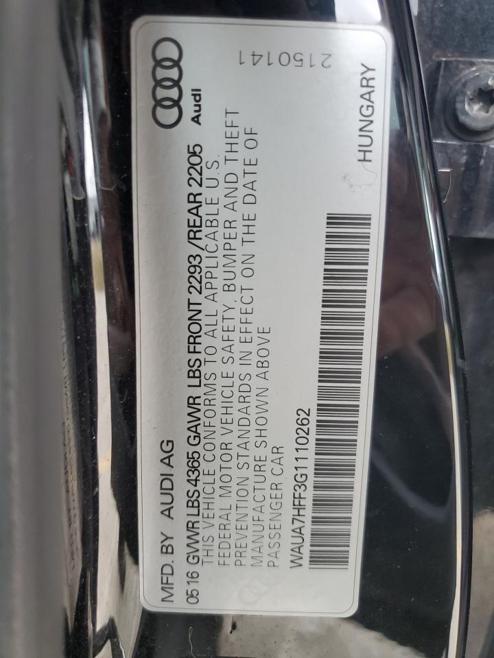 2016 Audi A3 Premium VIN: WAUA7HFF3G1110262 Lot: 70703935