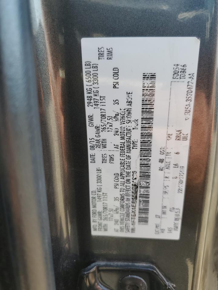 2016 Ford F150 Super Cab VIN: 1FTEX1EP5FFC51986 Lot: 80747765