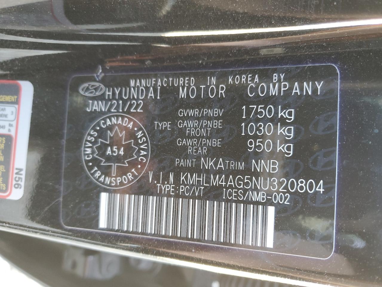 2022 Hyundai Elantra Sel VIN: KMHLM4AG5NU320804 Lot: 70898325