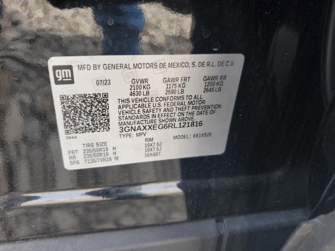 2024 Chevrolet Equinox Premier VIN: 3GNAXXEG6RL121816 Lot: 72061445