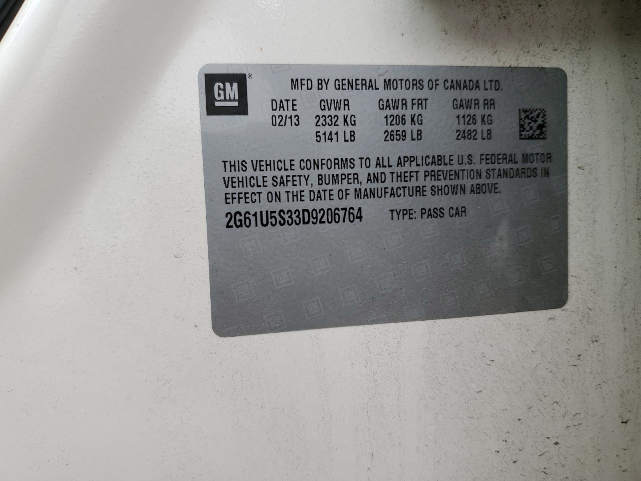 2013 Cadillac Xts Platinum VIN: 2G61U5S33D9206764 Lot: 84185895