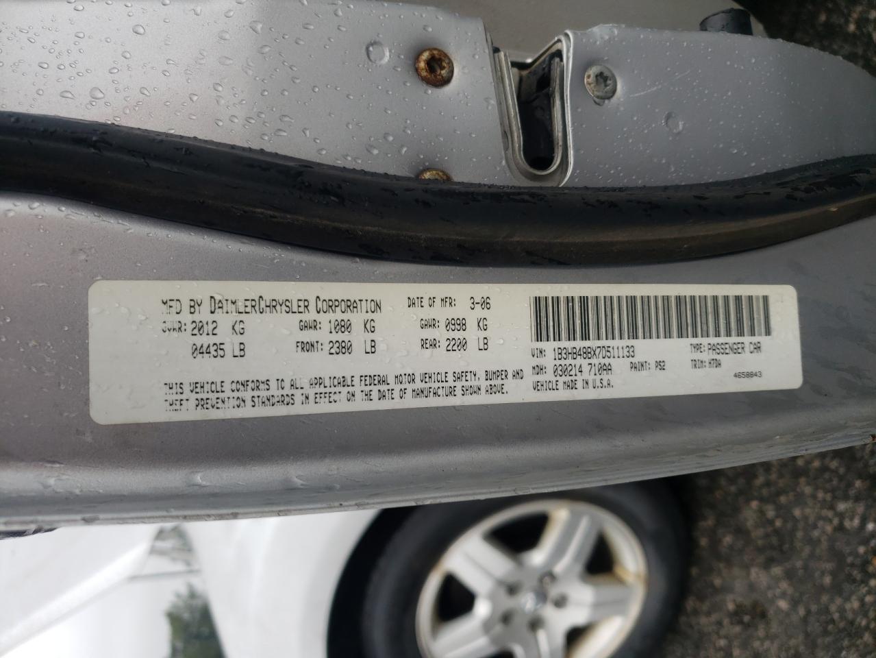 2007 Dodge Caliber Sxt VIN: 1B3HB48BX7D511133 Lot: 81882245