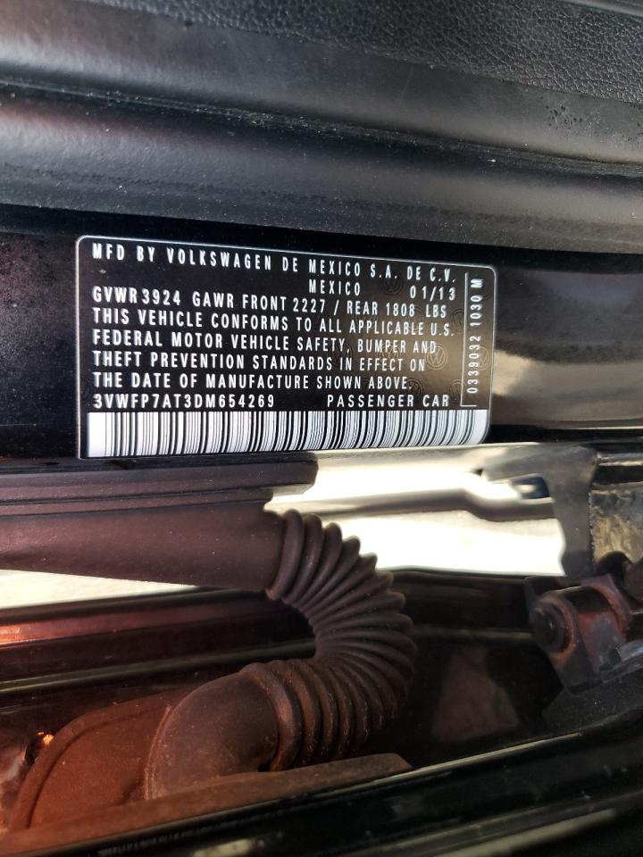 2013 Volkswagen Beetle VIN: 3VWFP7AT3DM654269 Lot: 81731285