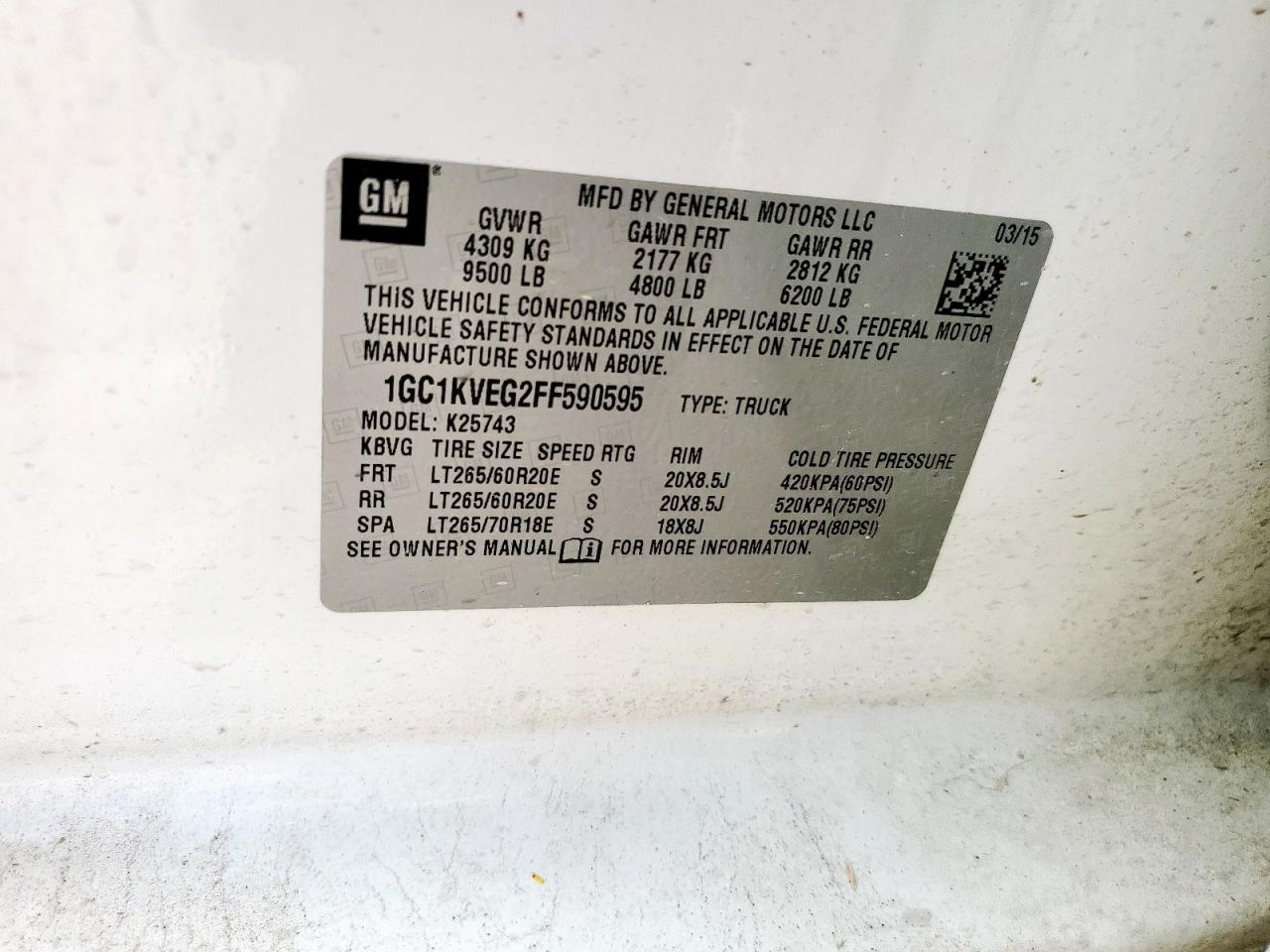 2015 Chevrolet Silverado K2500 Heavy Duty Lt VIN: 1GC1KVEG2FF590595 Lot: 81594335