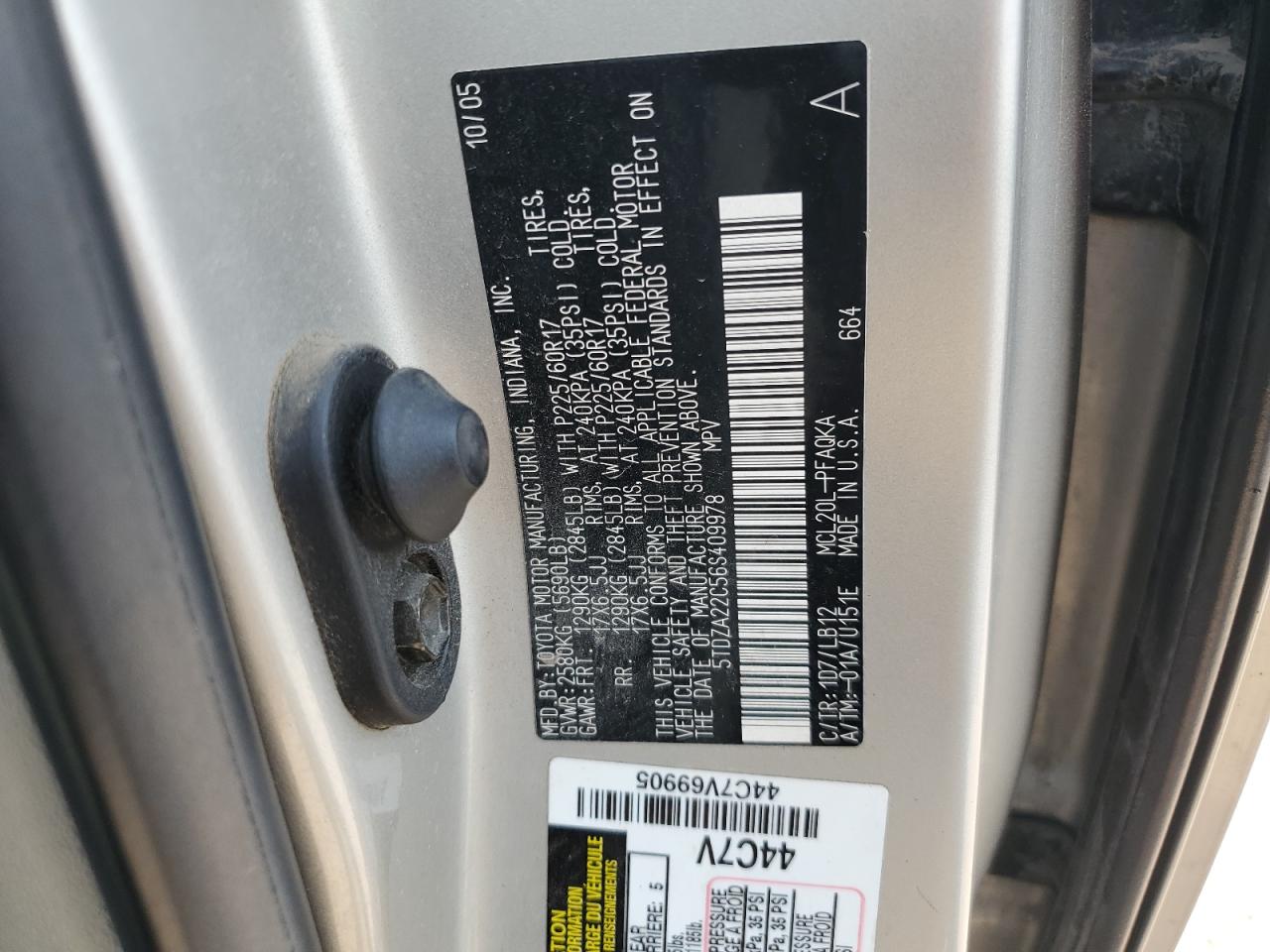 2006 Toyota Sienna Xle VIN: 5TDZA22C56S409978 Lot: 81127375