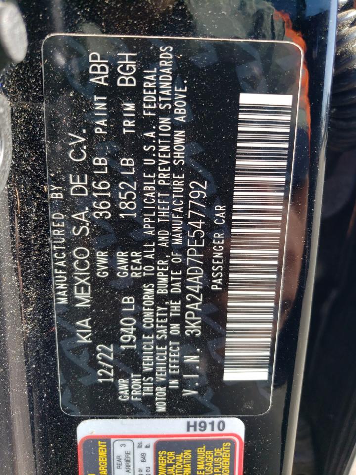 2023 Kia Rio Lx VIN: 3KPA24AD7PE547792 Lot: 83861195