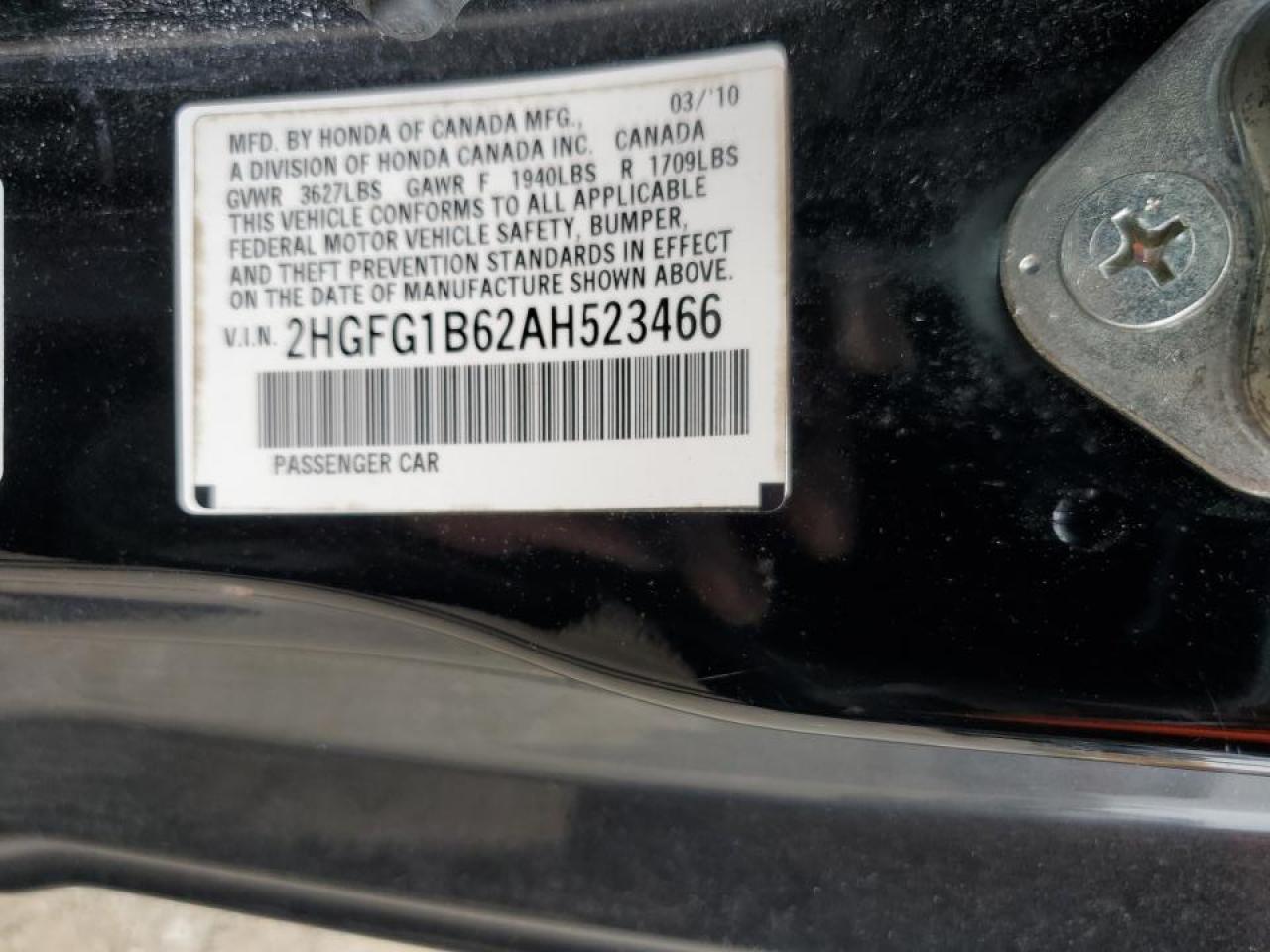 2010 Honda Civic Lx VIN: 2HGFG1B62AH523466 Lot: 84714695