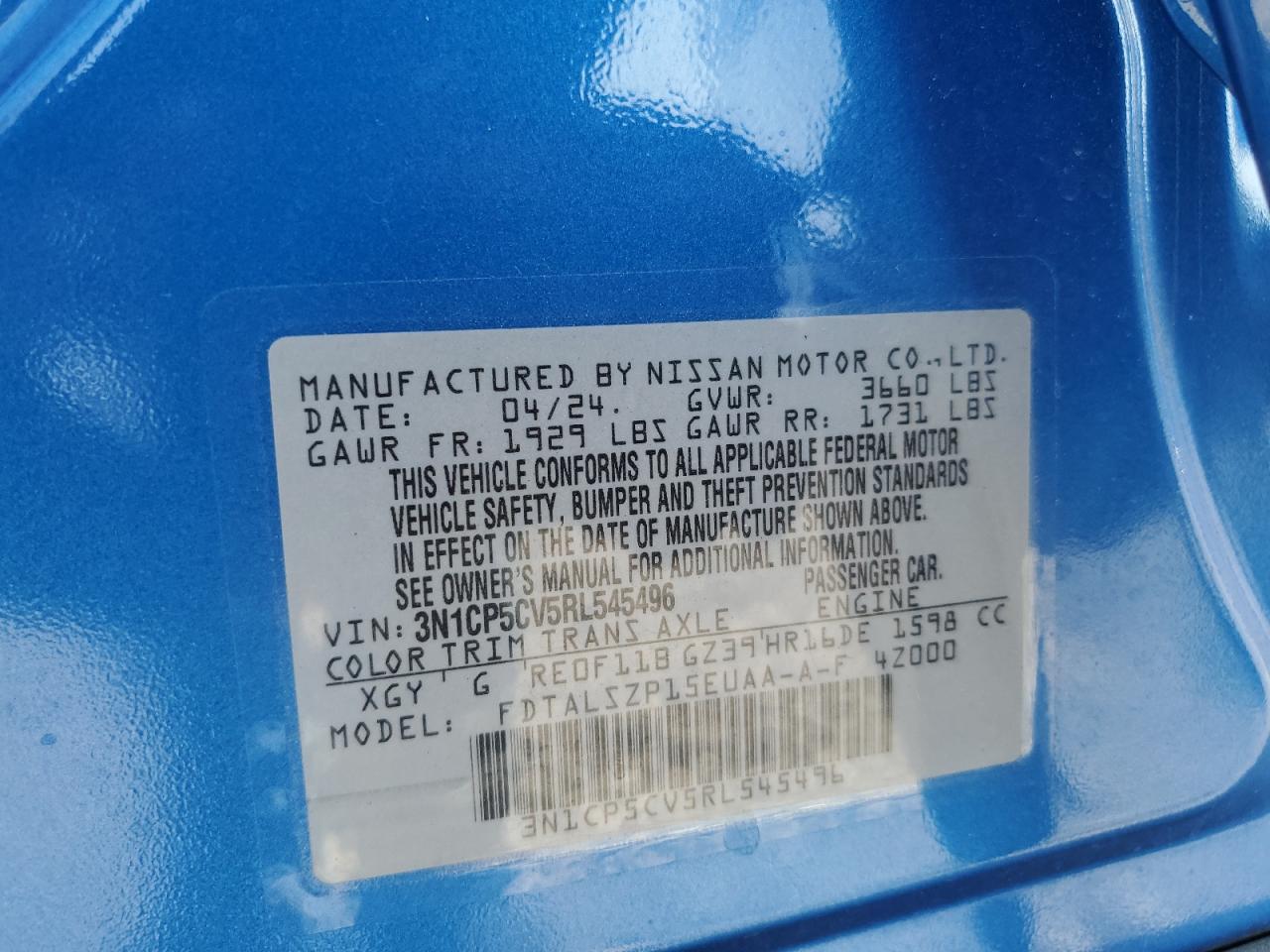 2024 Nissan Kicks Sv VIN: 3N1CP5CV5RL545496 Lot: 80027265