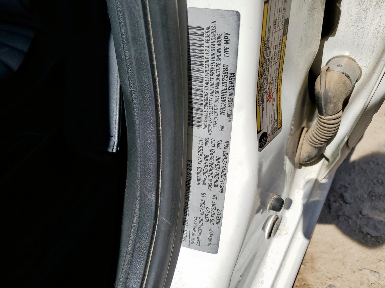 2014 Fiat 500L Easy VIN: ZFBCFABH0EZ025880 Lot: 80745015