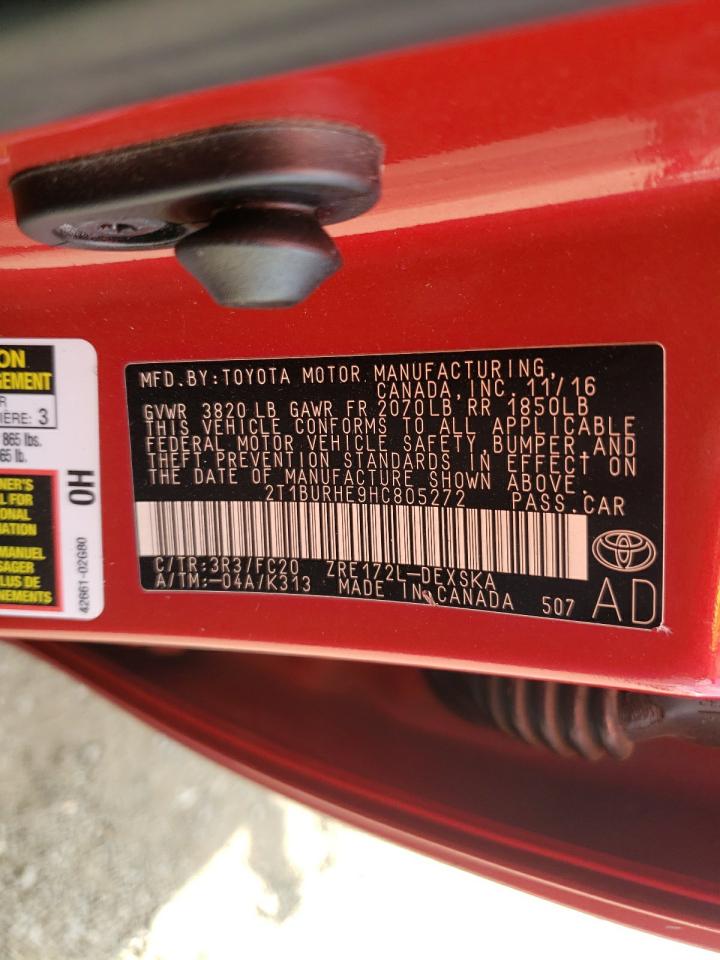 2017 Toyota Corolla L VIN: 2T1BURHE9HC805272 Lot: 81079775