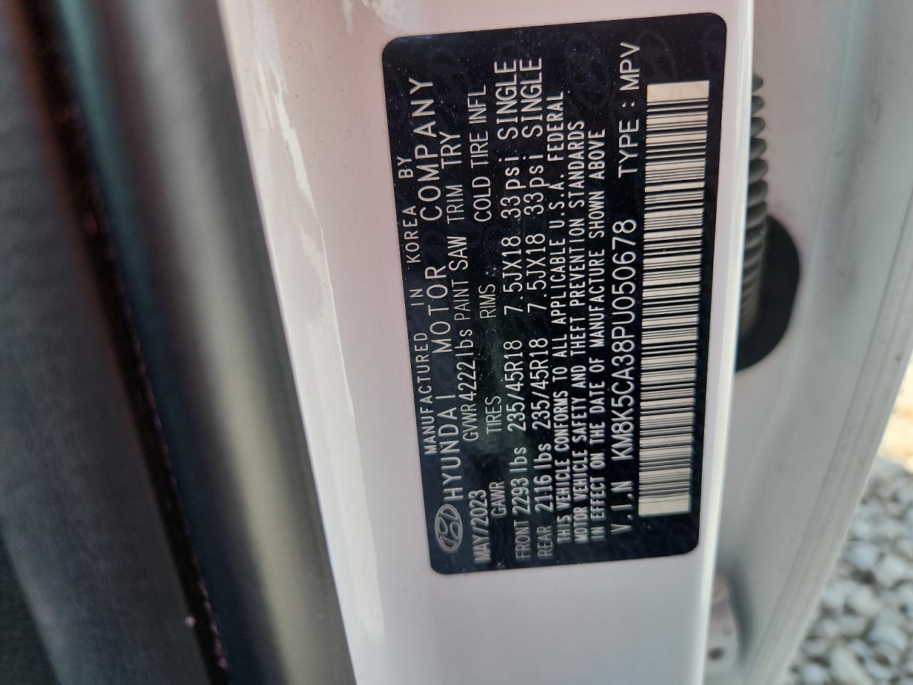 2023 Hyundai Kona Limited VIN: KM8K5CA38PU050678 Lot: 81032145