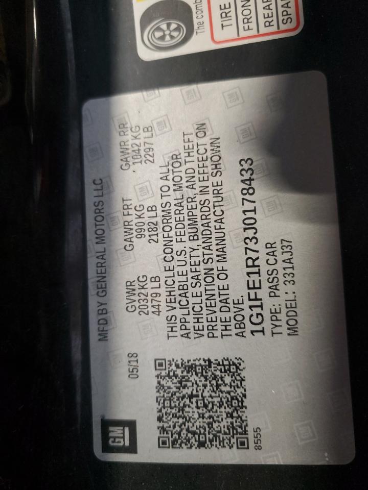 2018 Chevrolet Camaro Ss VIN: 1G1FE1R73J0178433 Lot: 81862545