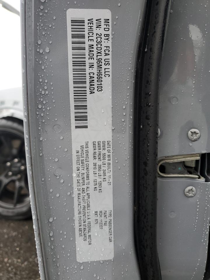 2021 Dodge Charger Srt Hellcat VIN: 2C3CDXL96MH660103 Lot: 83831115