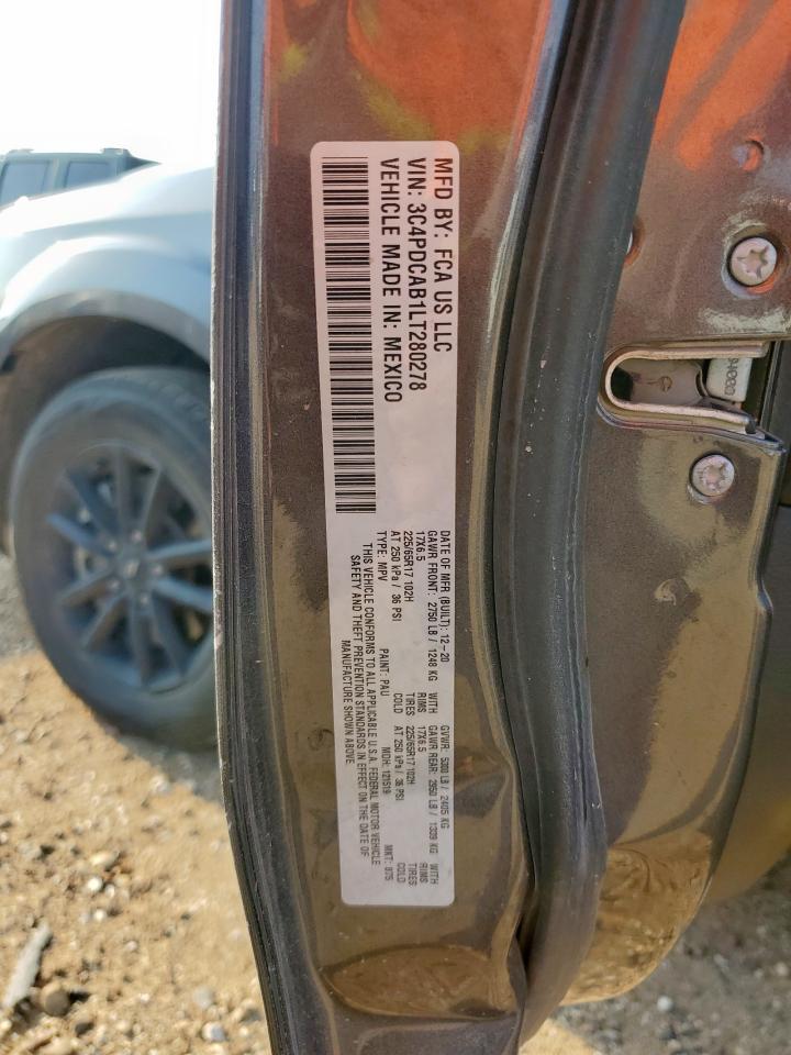 2020 Dodge Journey Se VIN: 3C4PDCAB1LT280278 Lot: 71602155