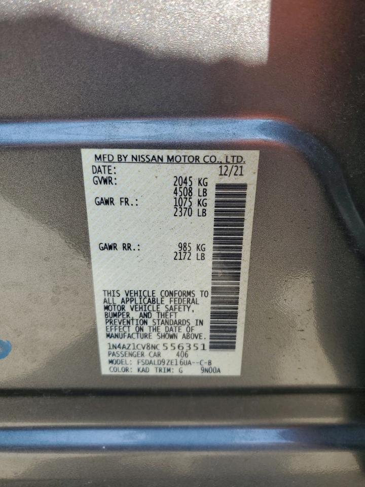 2022 Nissan Leaf Sv VIN: 1N4AZ1CV8NC556351 Lot: 81494545