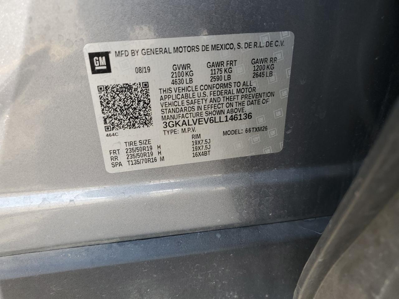 2020 GMC Terrain Slt VIN: 3GKALVEV6LL146136 Lot: 84012875