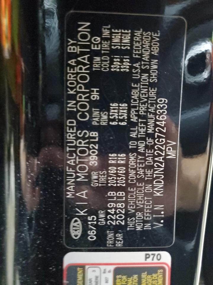 2016 Kia Soul VIN: KNDJN2A22G7246339 Lot: 84043665