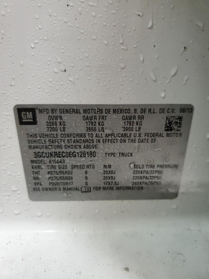 2014 Chevrolet Silverado K1500 Lt VIN: 3GCUKREC0EG128180 Lot: 83789595