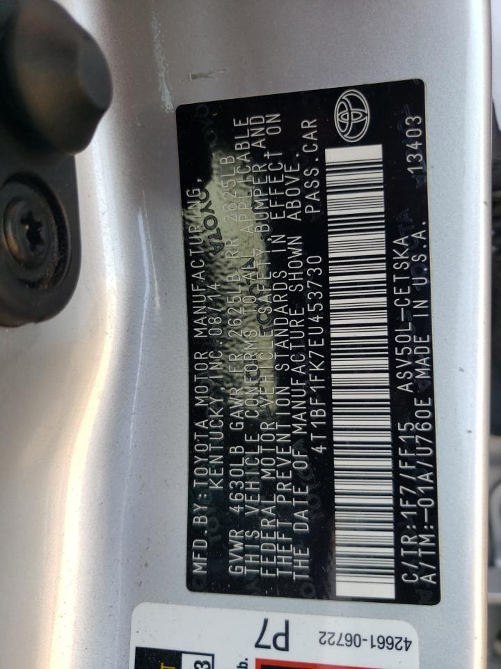 2014 Toyota Camry L VIN: 4T1BF1FK7EU453730 Lot: 84393085