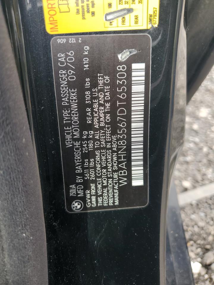 2007 BMW 750 VIN: WBAHN83567DT65308 Lot: 84219625