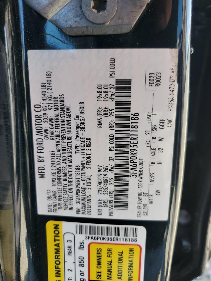 2014 Ford Fusion Titanium VIN: 3FA6P0K95ER118186 Lot: 70318605