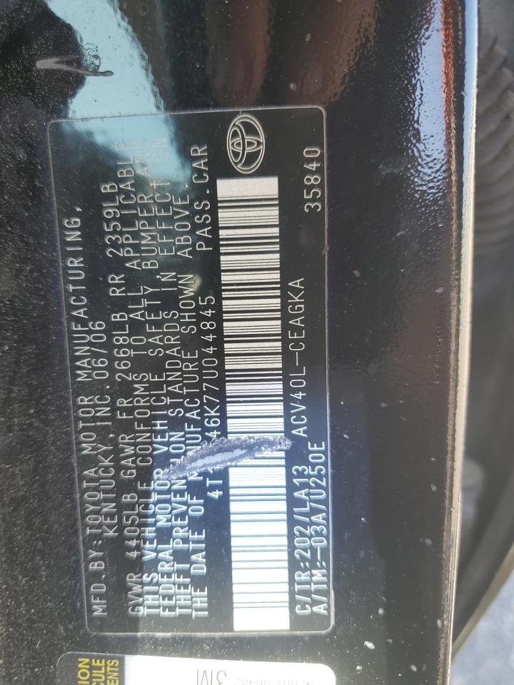 2007 Toyota Camry Ce VIN: 4T1BE46K77U044845 Lot: 80031745