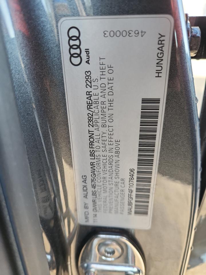 2015 Audi A3 Premium VIN: WAUBFGFF4F1078406 Lot: 84462615